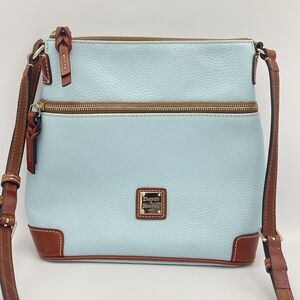 Dooney Bourke Bowen Pebbled Leather Crossbody Bag Purse Light Blue Beautiful